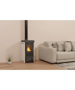 STUFA A LEGNA VULCANIA "KATIA" BIANCO 5,6 KW
